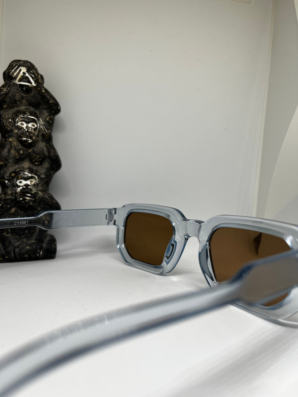 Lunettes Soleil Rétro Carrées transparente Verres marron| Style Vintage