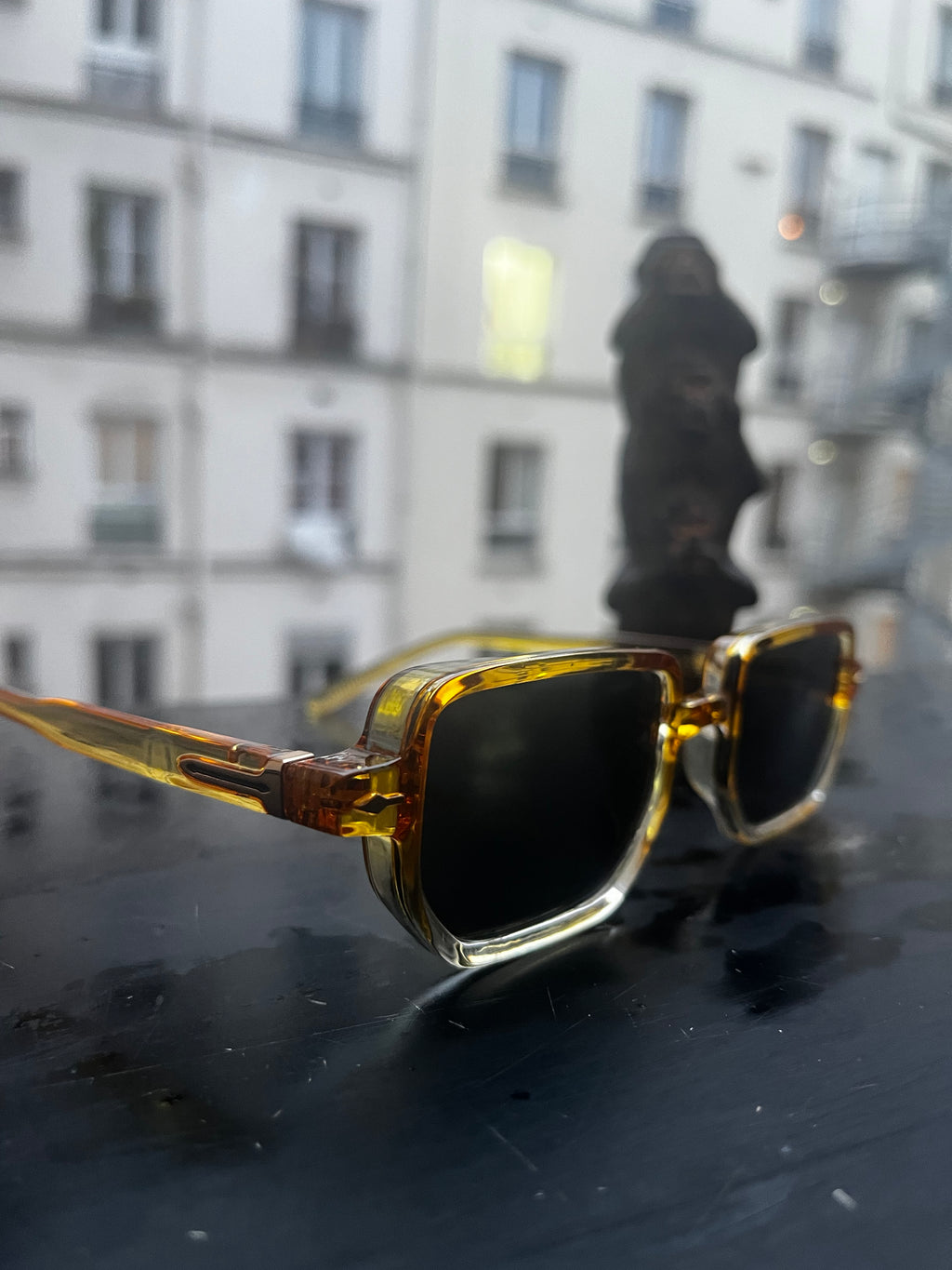 Lunettes Rectangulaires Transparentes – Orange / Jaune