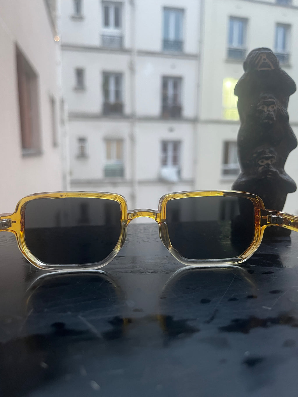 Lunettes Rectangulaires Transparentes – Orange / Jaune
