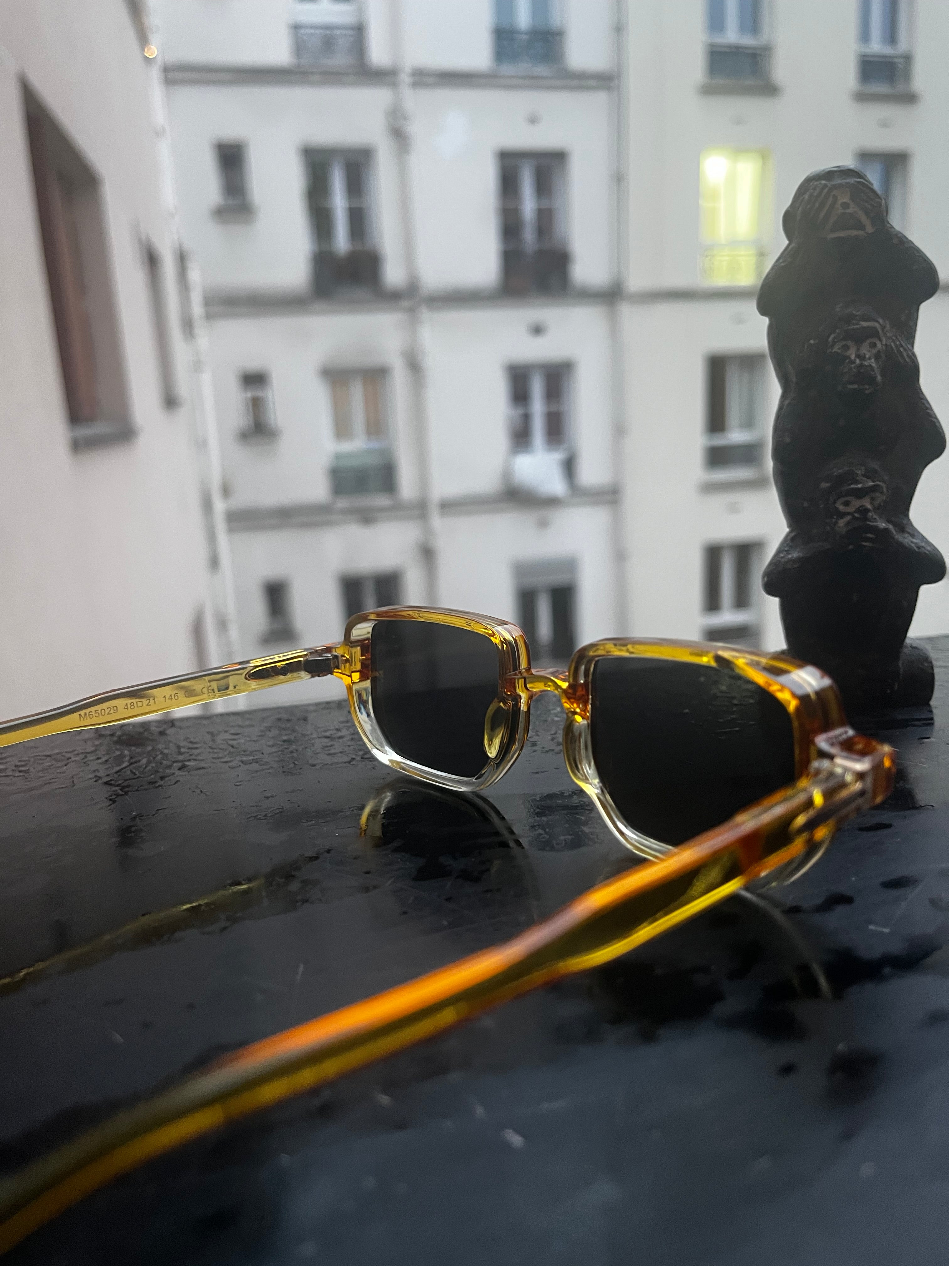 Lunettes Rectangulaires Transparentes – Orange / Jaune