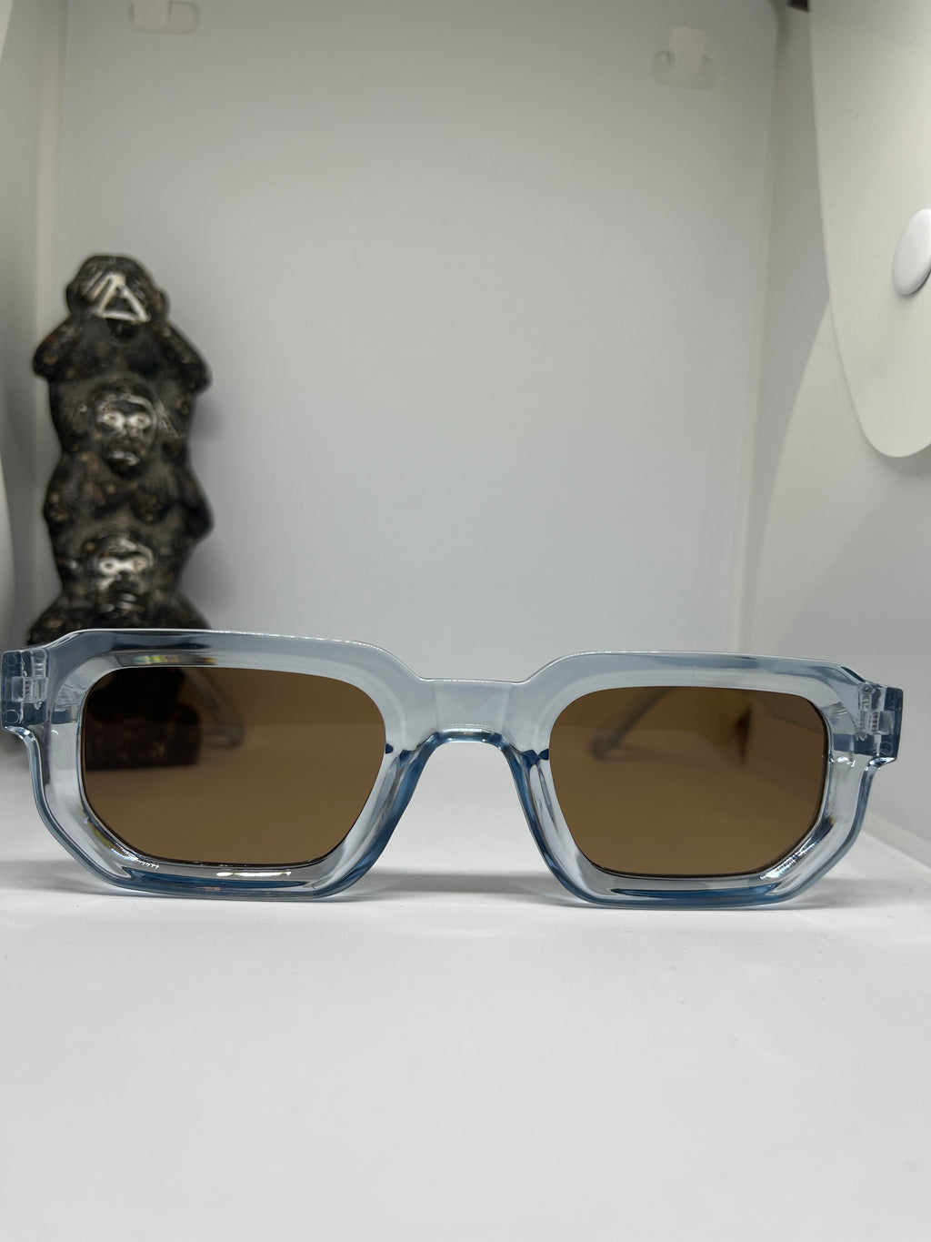 Lunettes Soleil Rétro Carrées transparente Verres marron| Style Vintage