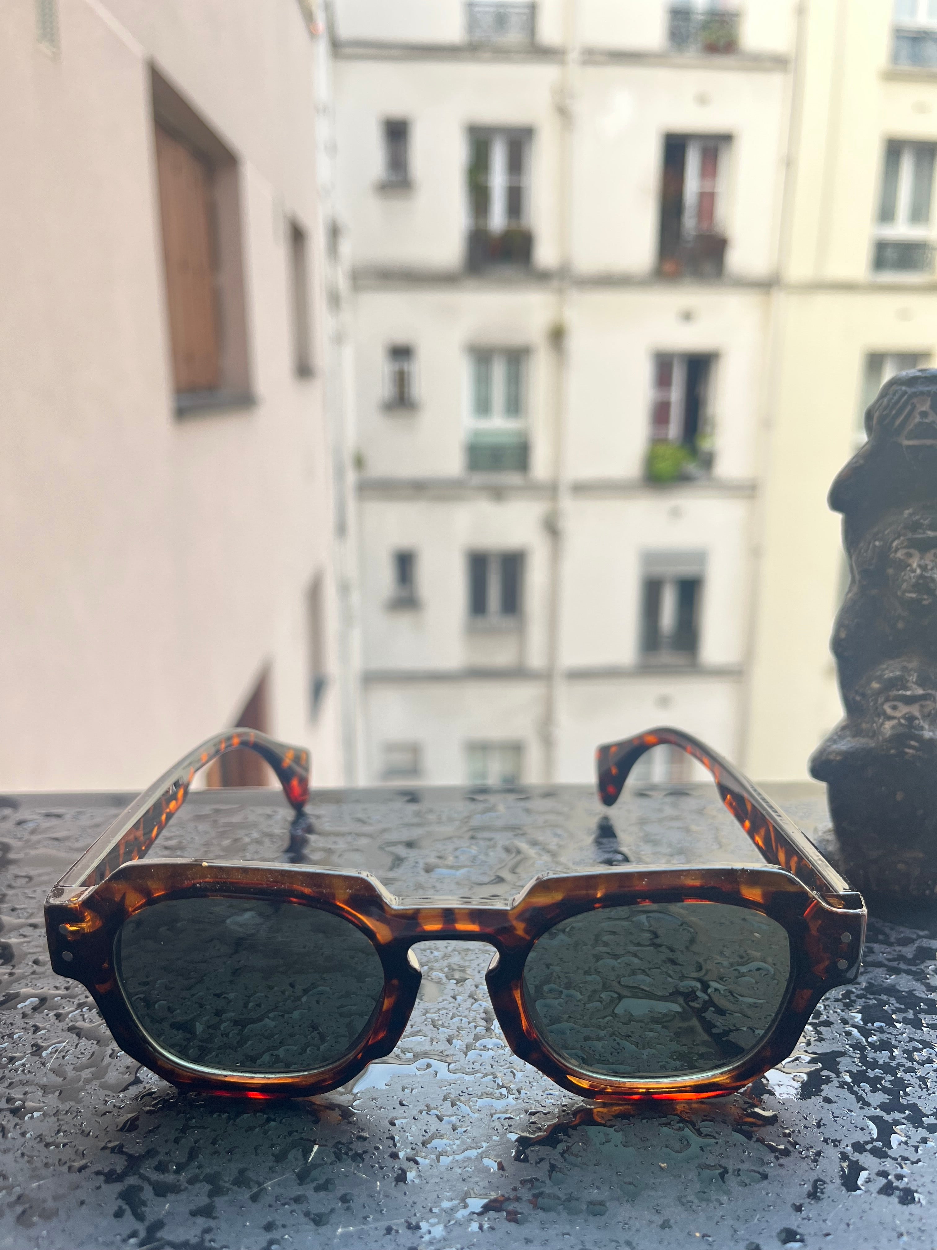 Lunettes Soleil Rétro Écaille Tortue Verres Verts | Vintage Arrondi