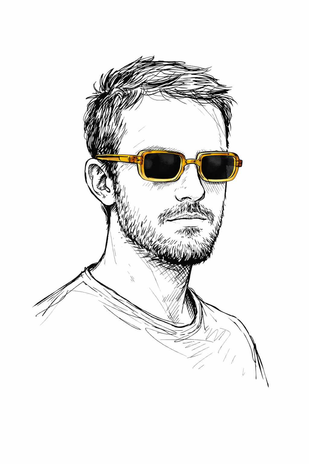 Lunettes Rectangulaires Transparentes – Orange / Jaune