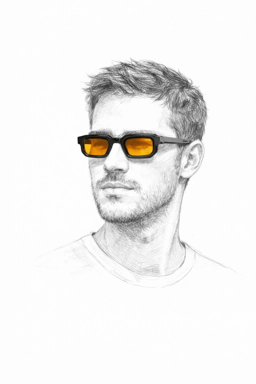 Lunettes Soleil Rétro Carrées Noires Verres Oranges | Style Vintage - Myllem