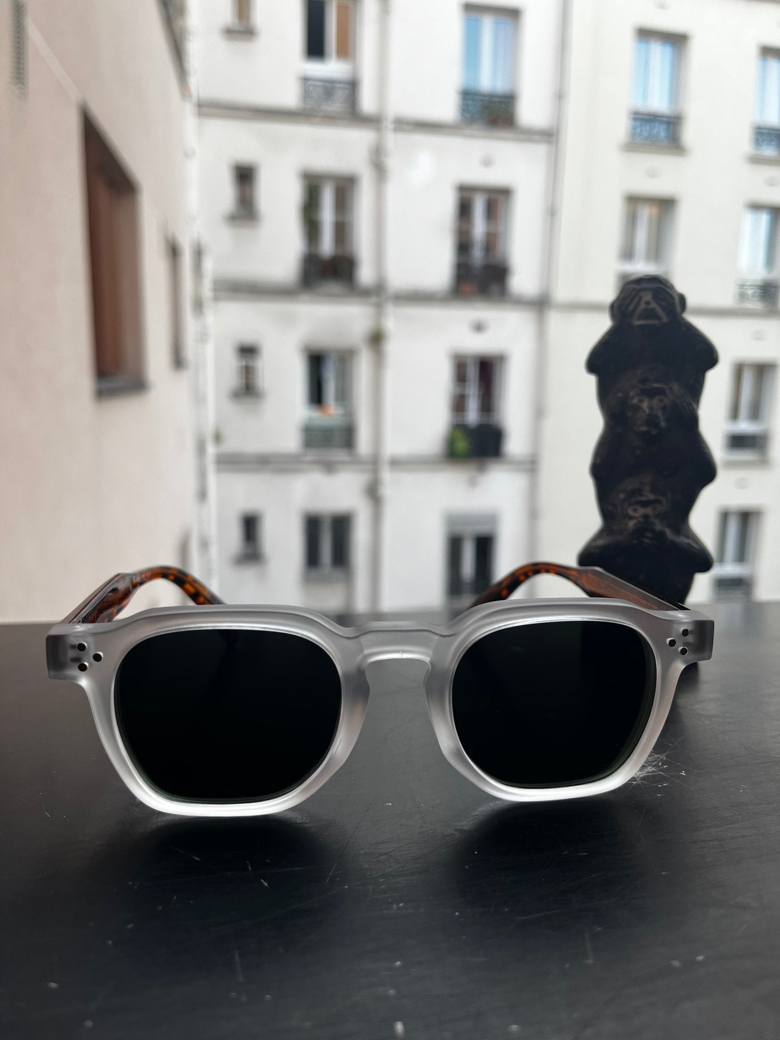 Lunettes Soleil Rétro Carrées Transparent Verres Noirs | Vintage - Myllem